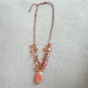 Chunky Coral/Orange Beaded Necklace